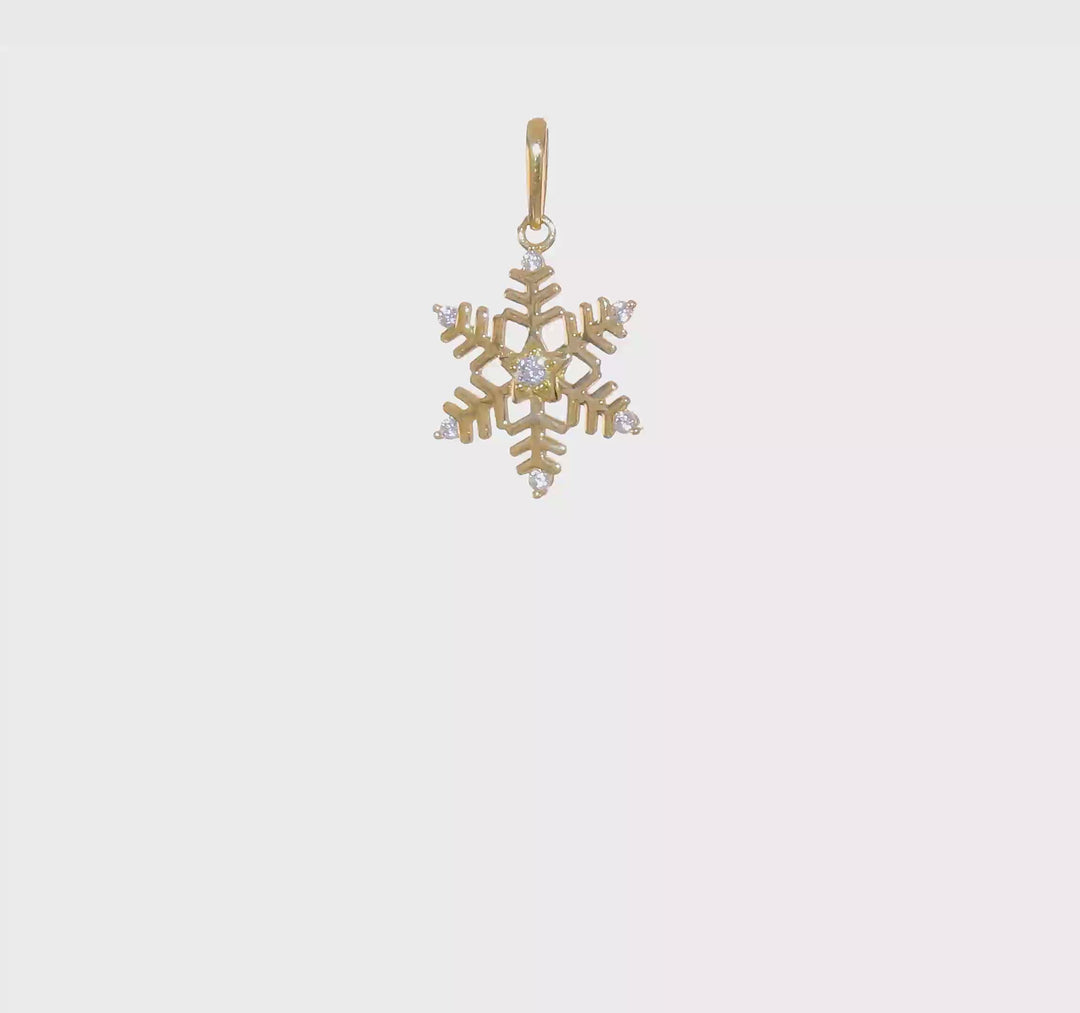 14k CZ Snowflake Pendulum
