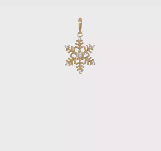 14k CZ Snowflake Pendulum
