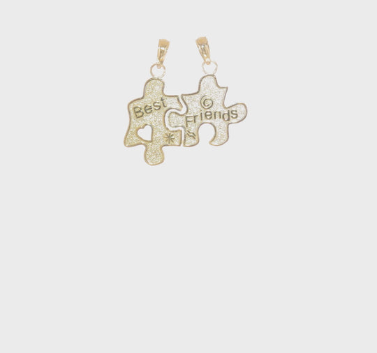 Dije de Piezas de Rompecabezas "Best Friends" en Oro Amarillo de 10k
