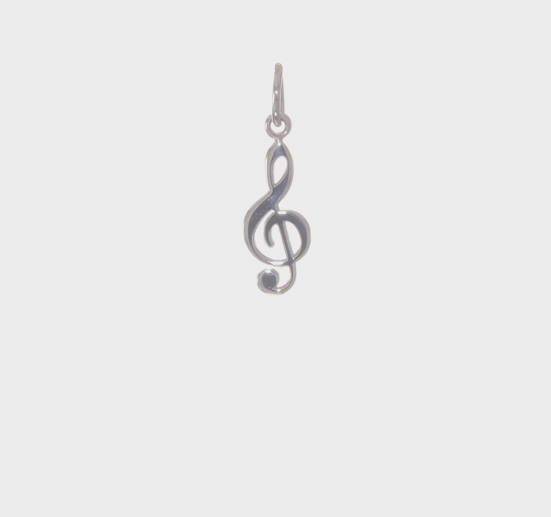Encanto de Clave de Sol en Oro Blanco 14K