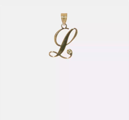 Dije Inicial Letra "L" en Oro Amarillo de 14K con Diamante