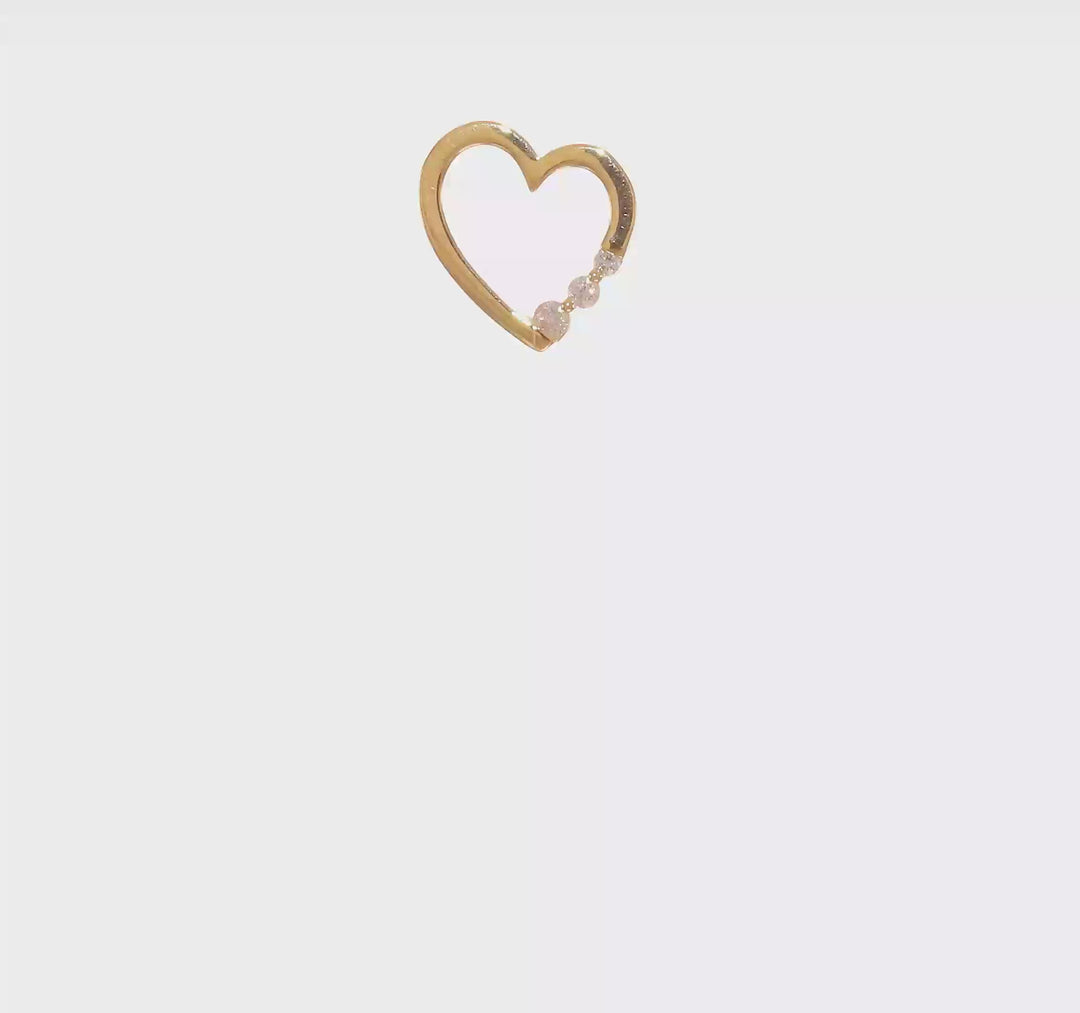 1/6 ct Diamond Heart Chain Slider in 14k Yellow Gold