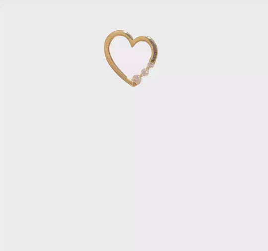 1/6 ct Diamond Heart Chain Slider in 14k Yellow Gold