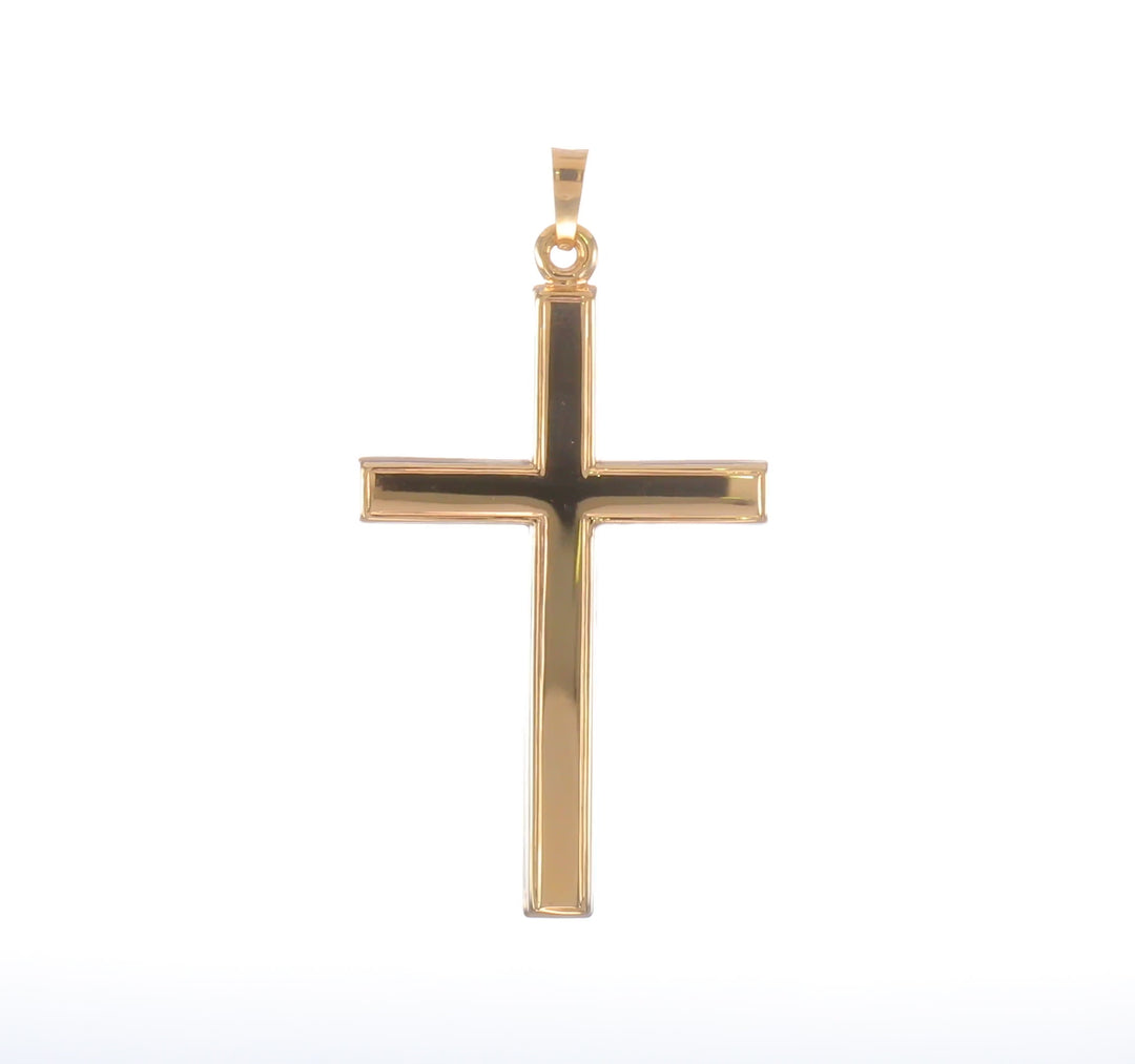 Hollow Cross Pendant in 14k Yellow Gold