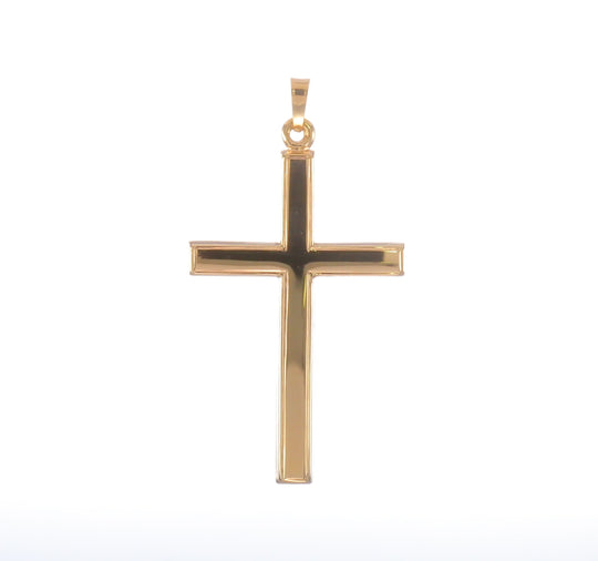 Hollow Cross Pendant in 14k Yellow Gold