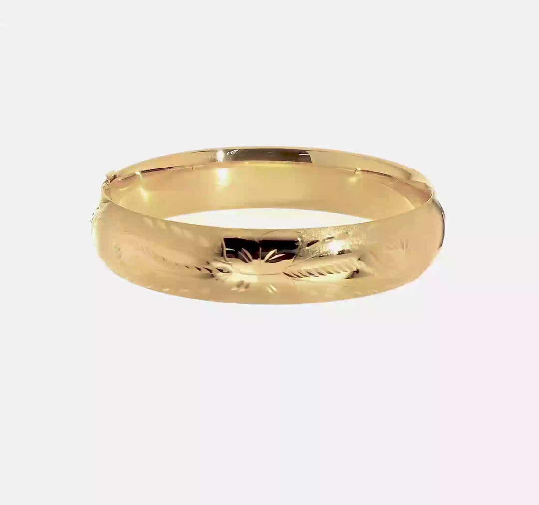 14K Yellow Gold Florentine Engraved Oversized Articulated Bracelet (11/16")