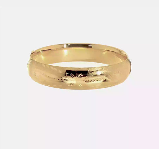 14K Yellow Gold Florentine Engraved Oversized Articulated Bracelet (11/16")
