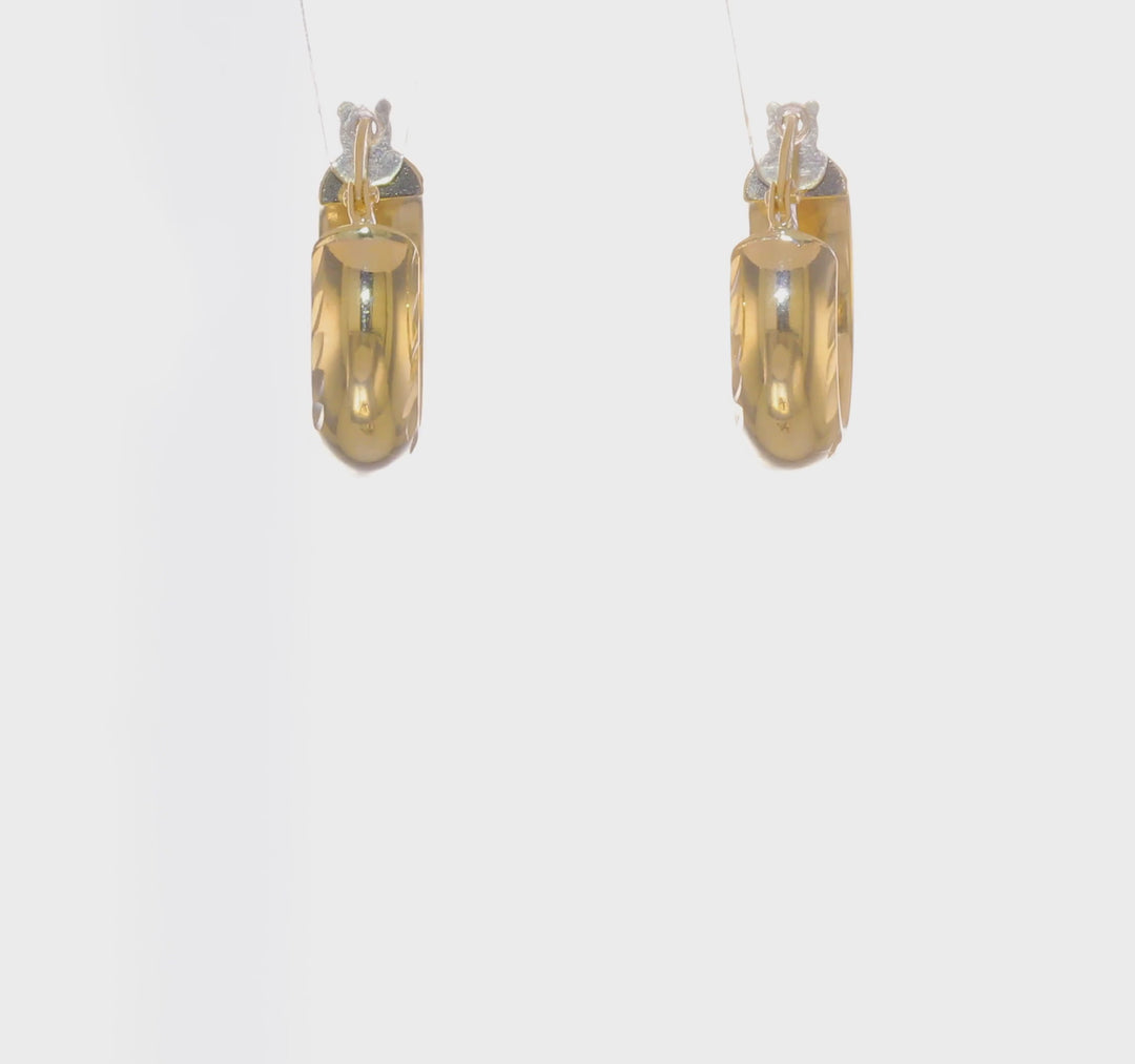 Aretes de Aro Texturizados D/C y Pulidos en Oro Amarillo de 14K
