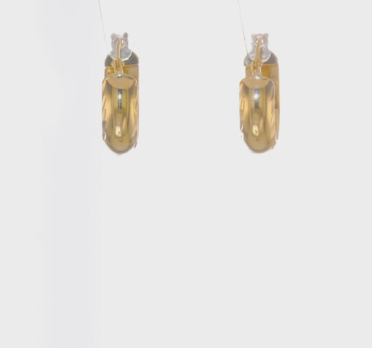 Aretes de Aro Texturizados D/C y Pulidos en Oro Amarillo de 14K