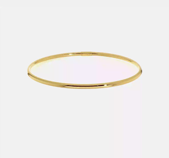 14k Polished 3mm Round Tube Slip-on Bracelet