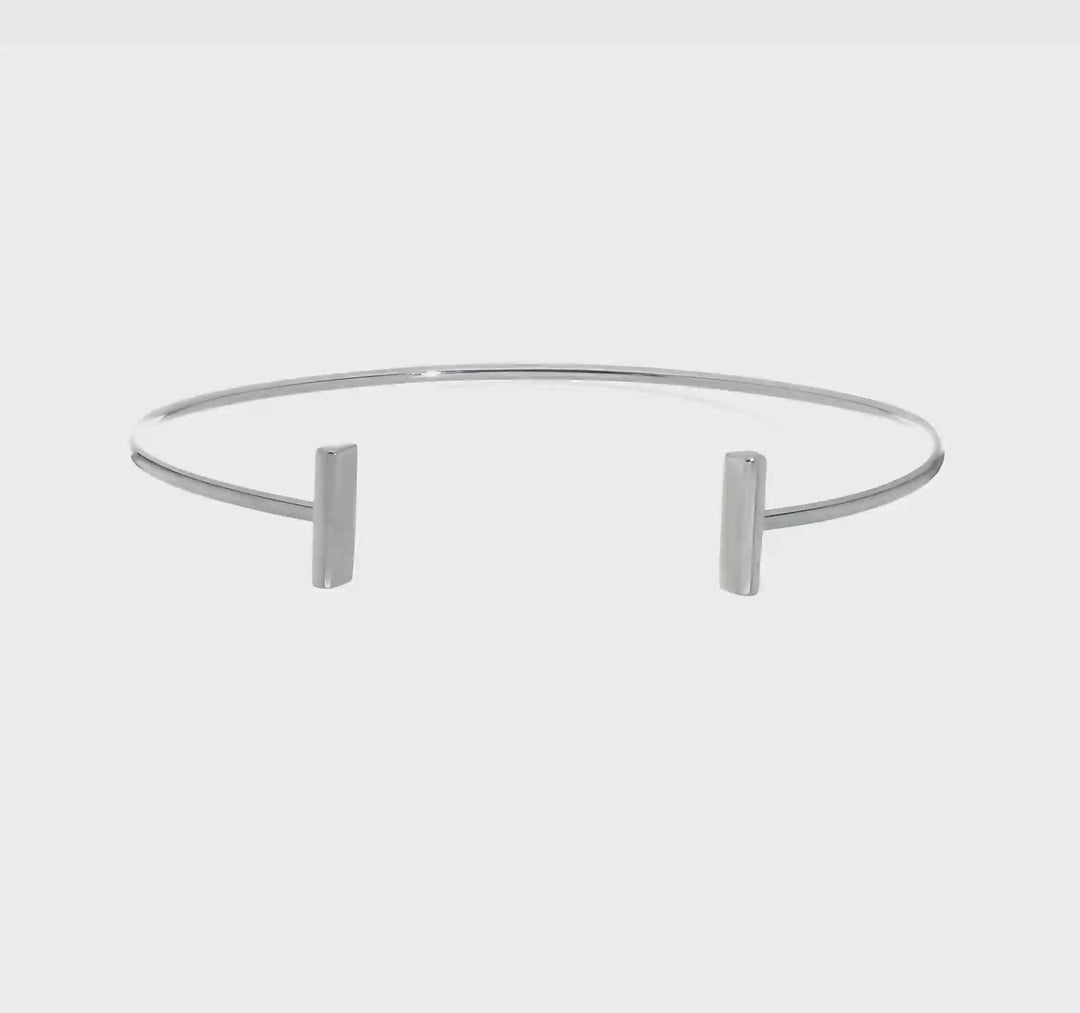 14K Flexible White Gold Bangle Bracelet