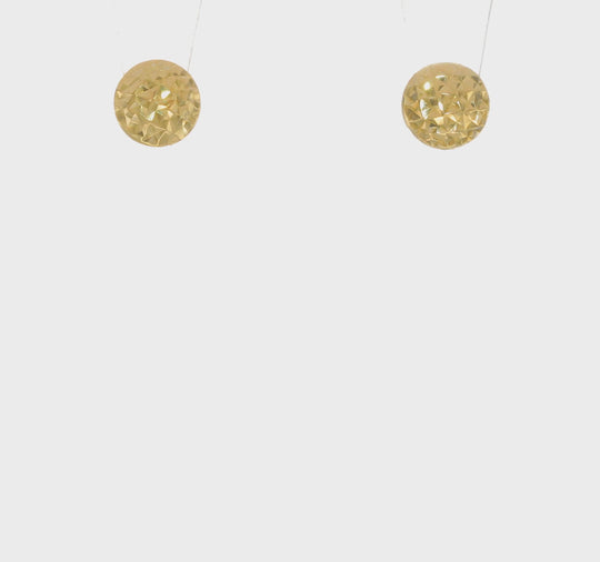Pendientes de Círculo Puff de 6mm con Cierre Post en Oro Amarillo de 14k
