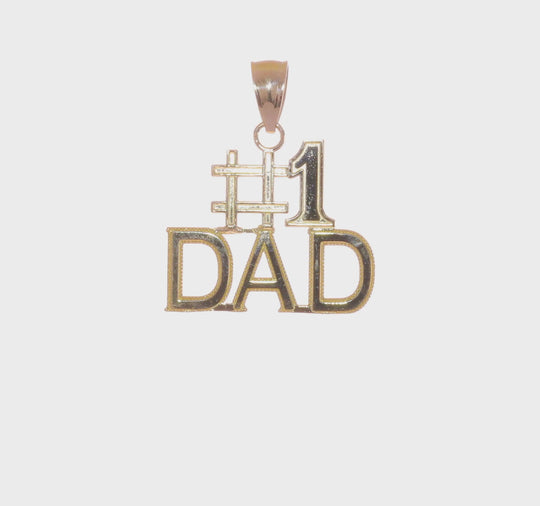 Charm "#1 Dad" en Oro Amarillo de 10K