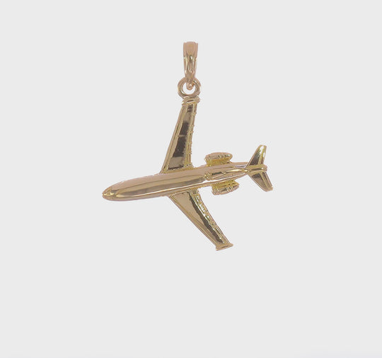 14k Gold 3-D Jet Pendant