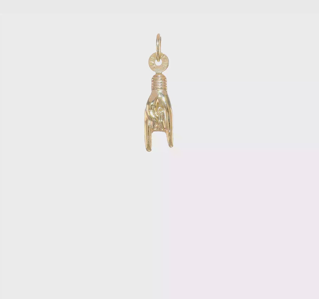 Dije Señal "Rock On" en Oro Amarillo de 10K