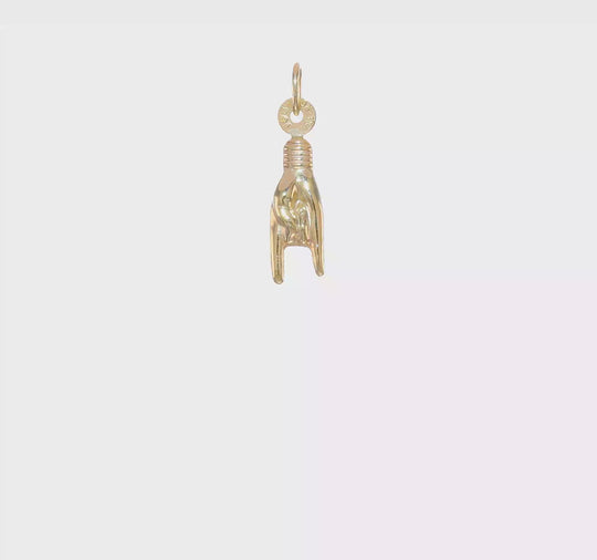 Dije Señal "Rock On" en Oro Amarillo de 10K