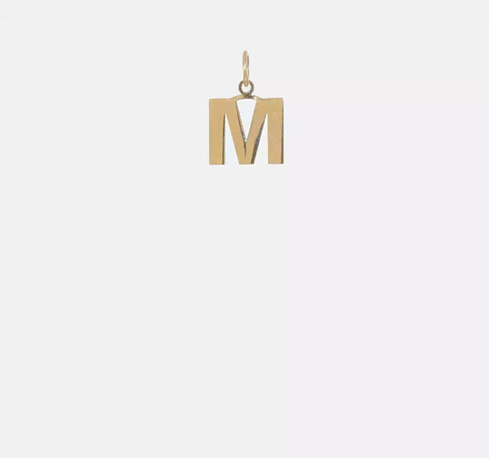 Colgante con Letra “M” en Oro Amarillo de 14K