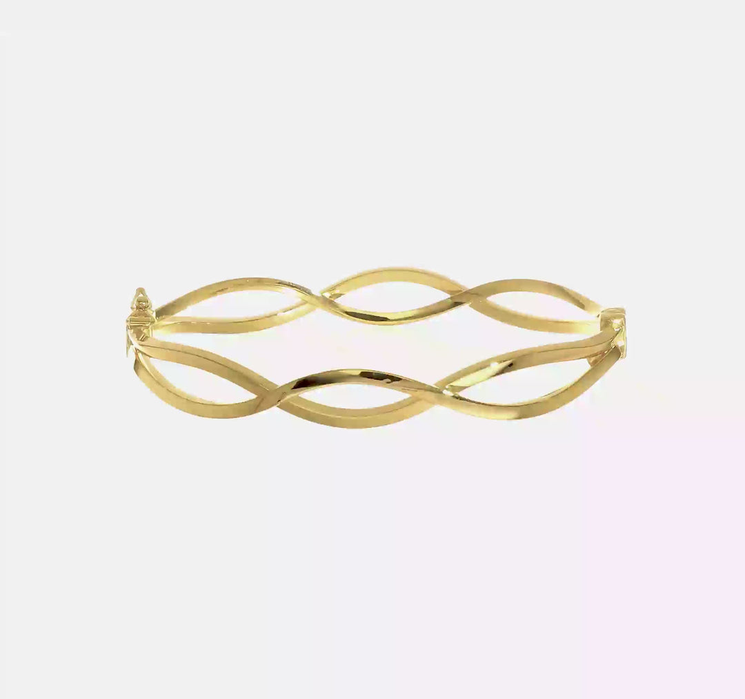 14K Yellow Gold Hinged Bangle Bracelet