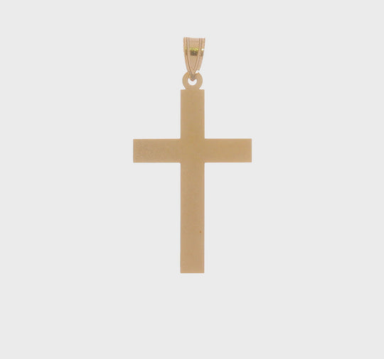 14K Yellow Gold Sandblasted Cross Pendant