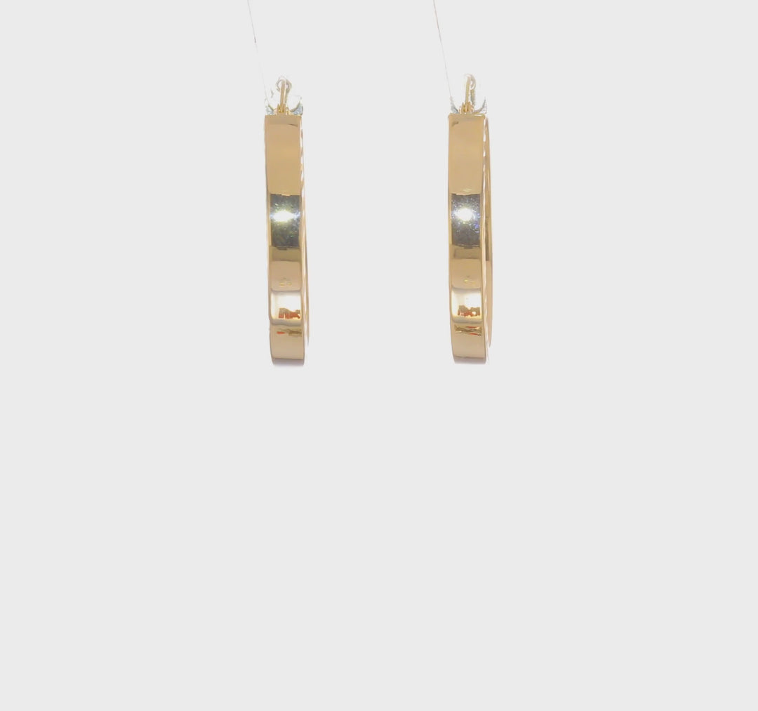 14K Yellow Gold Polished Hoop Earrings
