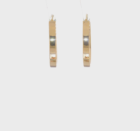 14K Yellow Gold Polished Hoop Earrings
