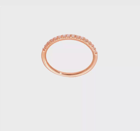 Alianza de Boda Completa en Oro Rosa de 14k con Diamantes Cultivados en Laboratorio de 1/4 Quilate (Calidad VS/SI+, Color G+)