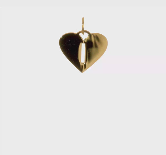 14K Yellow Gold "I" Initial Pendant