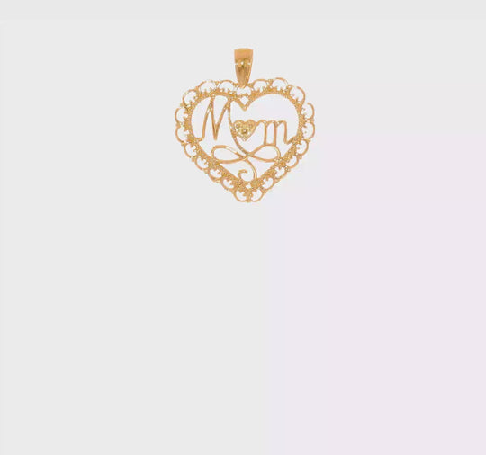 Dije de Corazón Festoneado 14K Pulido MOM