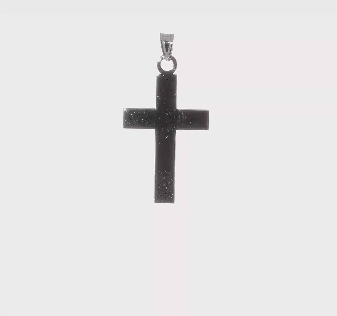 Polished Cross Pendant in 14k White Gold
