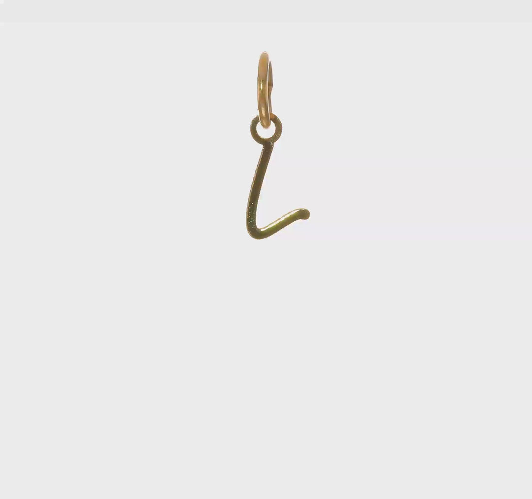 Dije Inicial Letra “L” Mayúscula en Oro Amarillo de 14K