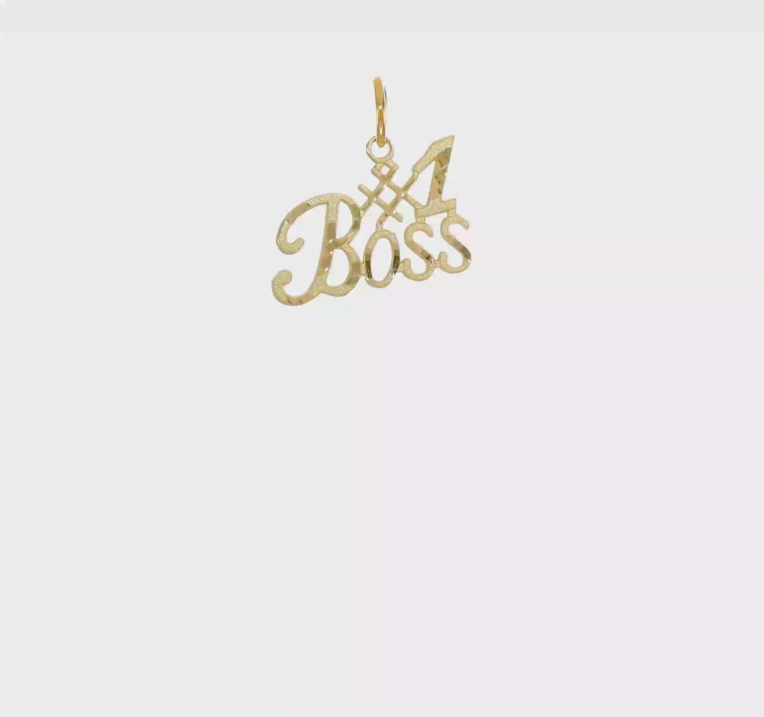 Dije "#1 Boss" en Oro Amarillo de 10k
