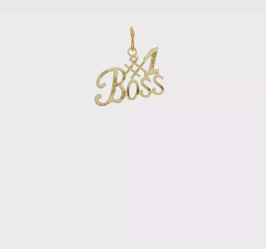 Dije "#1 Boss" en Oro Amarillo de 10k