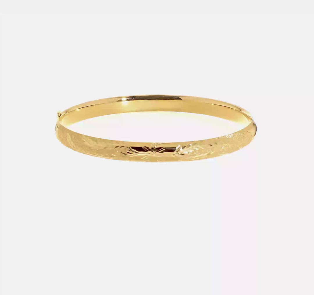 14K Laser Cut Bangle Bracelet