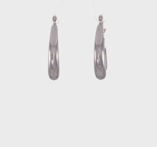 Polished Hoop Earrings in 14K White Gold