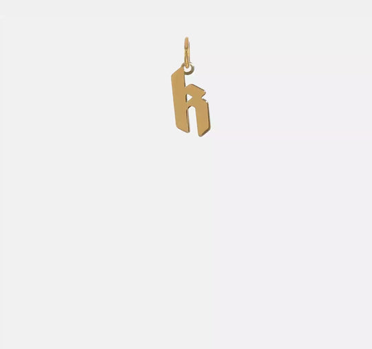 Lowercase Letter "k" Pendant in 14K Yellow Gold