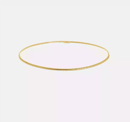 1.5mm Textured Slide-On Bangle Bracelet in 14k Gold
