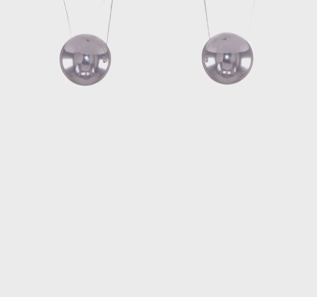 Pendientes de Post con Bola Pulida de 7 mm en Oro Blanco de 14k