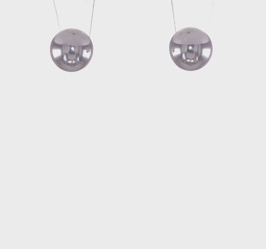 Pendientes de Post con Bola Pulida de 7 mm en Oro Blanco de 14k