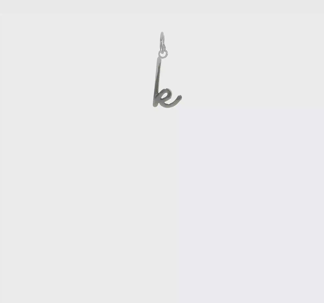 14K White Gold Lowercase Letter "k" Pendant