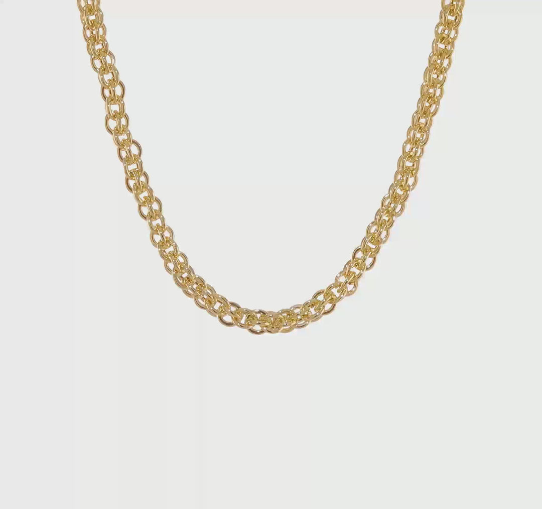 14K Polished Fancy Link Necklace