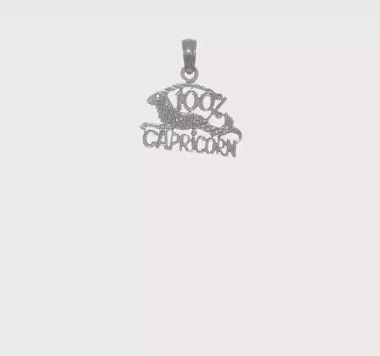 Capricorn Zodiac Pendant in 14k White Gold with Rhodium