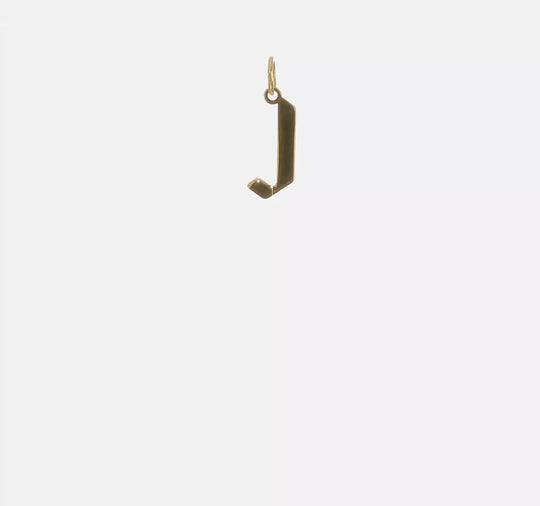 14K Yellow Gold "J" Letter Pendant