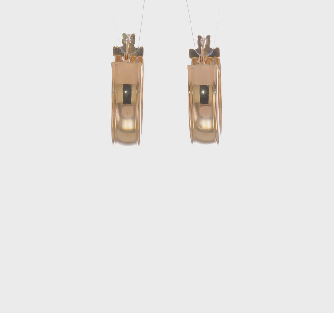 14K Yellow Gold Polished Hoop Earrings