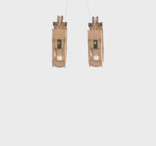 14K Yellow Gold Polished Hoop Earrings