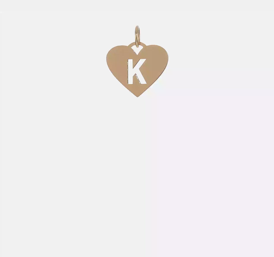 Initial Letter K Pendant in 14K Yellow Gold