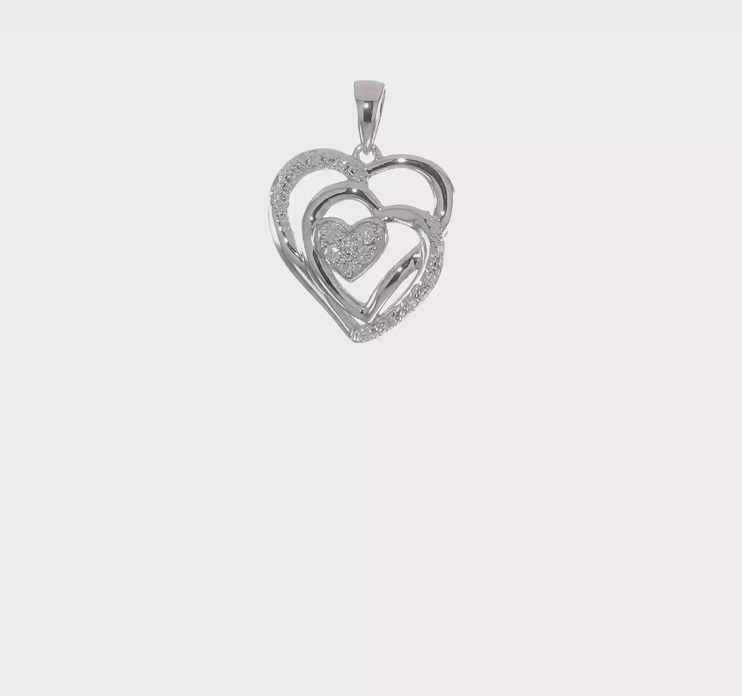 Heart Pendant with Diamonds in 14k White Gold