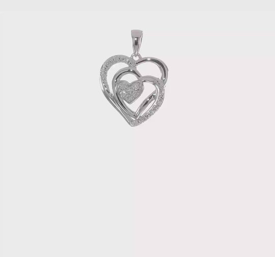Heart Pendant with Diamonds in 14k White Gold