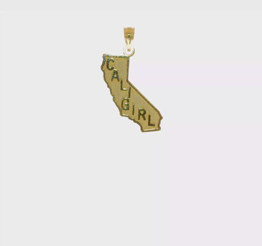 Dije del Estado de California "Cali Girl " en Oro Amarillo 14K