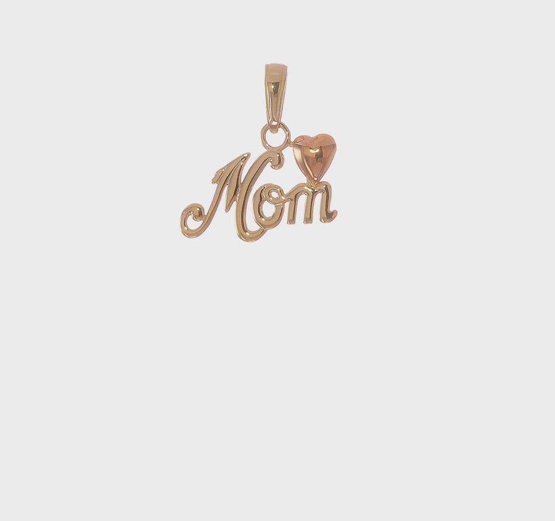 14K Two-Tone Mom Heart Pendant