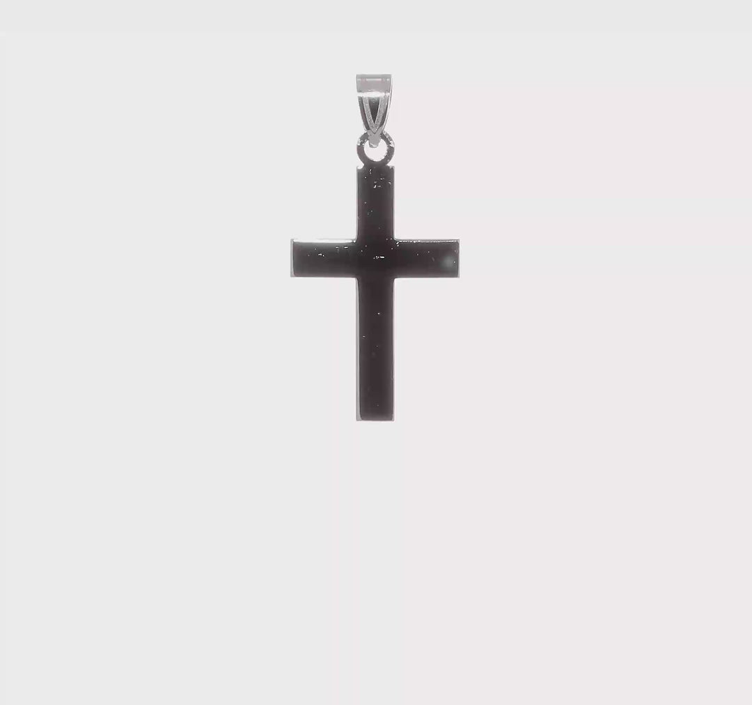 Polished Cross Pendant in 14K White Gold